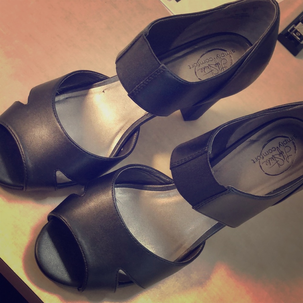 Black straps heels - WIDE